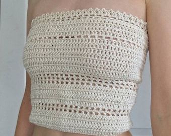 PATROON van een crop top met gehaakte tube