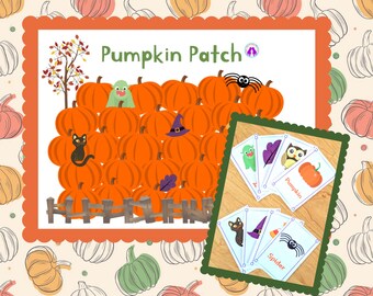 Pumpkin Patch Search-and-Find Activity Printable for Toddlers with Flashcards!