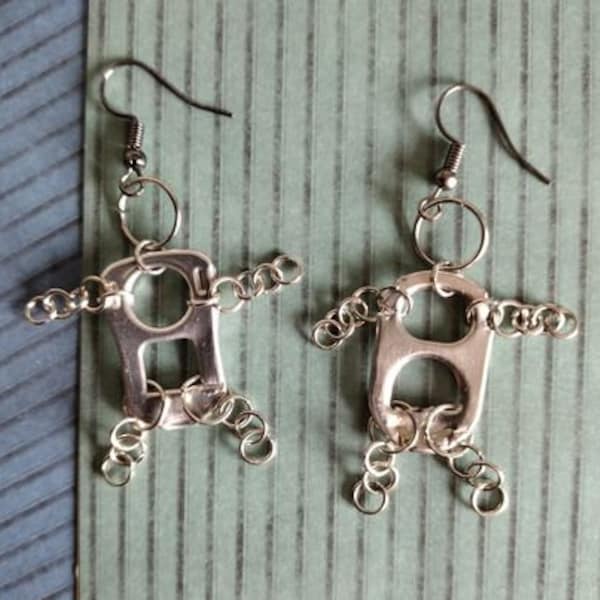 Boucles d'oreilles Can Tab People, Boucles d'oreilles Can Tab Drop, Boucles d'oreilles de caractère, Boucles d'oreilles alternatives, Accessoires alternatifs, Boucles d'oreilles recyclées, Cadeaux