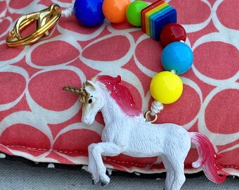 Unicorn Backpack Charm, Zipper Pull, Kids Keychain, Gift for Kids, Back to School, Unicorn Keychain