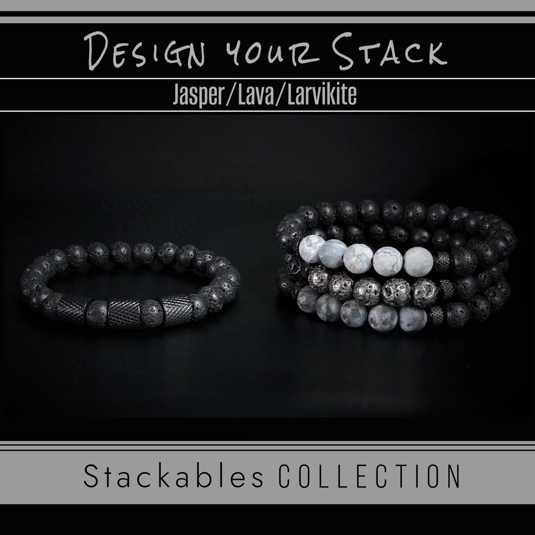 Mens Bead Bracelets Natural Gemstone Bracelet Set - Build Your Stack ...