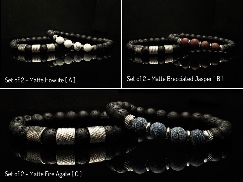 Build Your Stack Mens Bead Bracelets Natural Gemstones Stretch - Etsy
