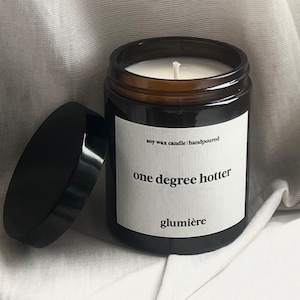 Dissertation Geschenk Duftkerze Spruch one degree hotter, Geschenk für Doktoranden - Sojakerze für Juristen - Motivation Dissertation