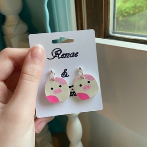 Caedyn the Cow Squishmallow  - polymer clay earrings