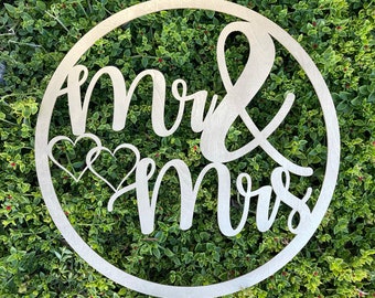 Custom Mr & Mrs Baltic Birch Wood Sign, Wedding Decor