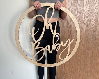 Oh Baby Wood Sign, Gender Reveal, Baby Shower Decor