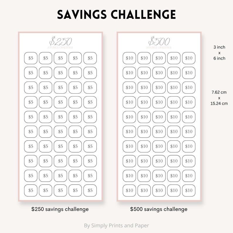Savings Challenge Printable Mini Savings Challenge Bundle A6 Savings ...