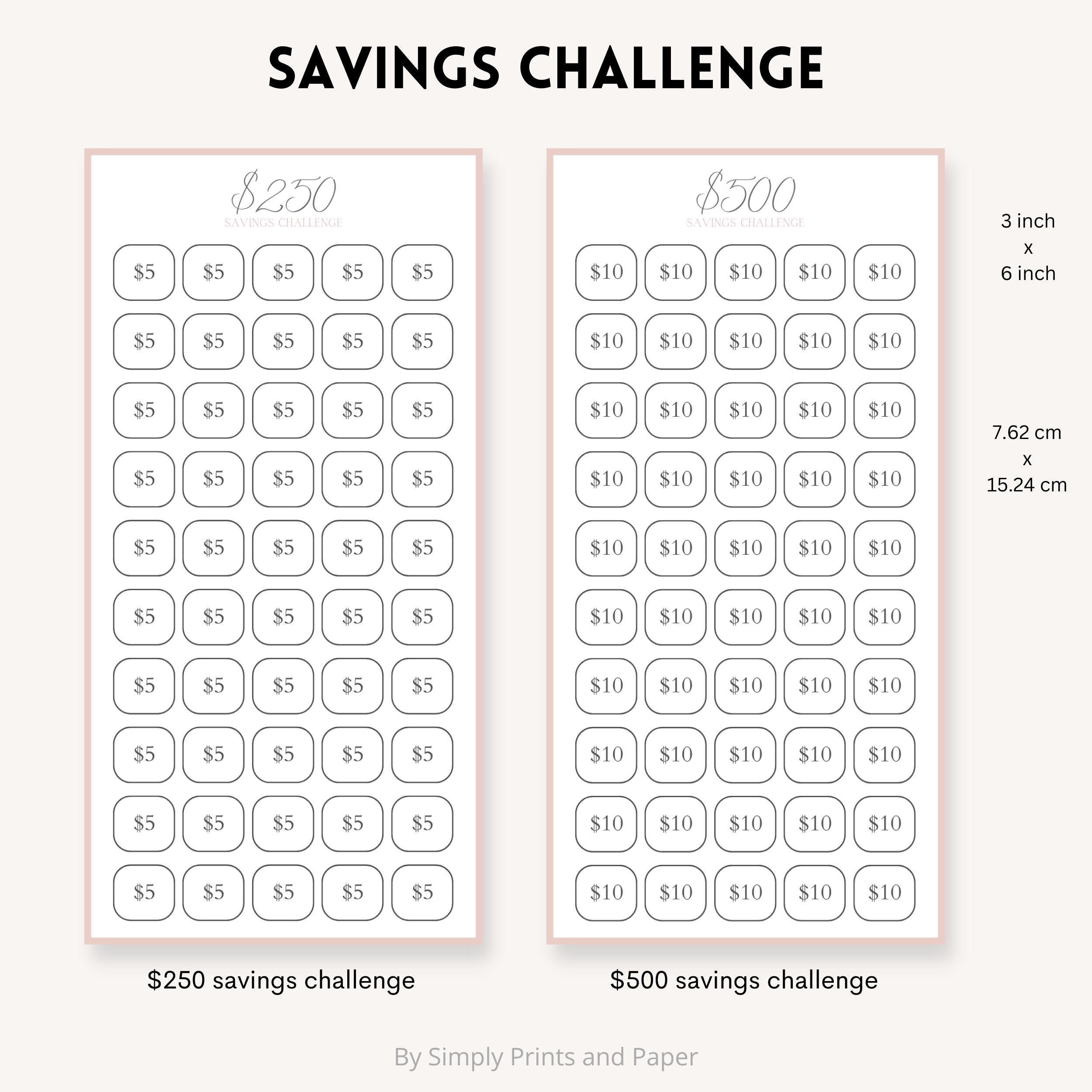 Savings Challenge Printable Mini Savings Challenge Bundle A6 Savings ...