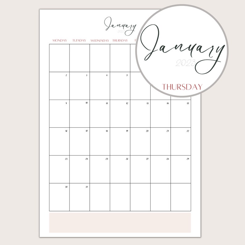 2023 Planner Year at a Glance Calendar Monthly Printable - Etsy UK