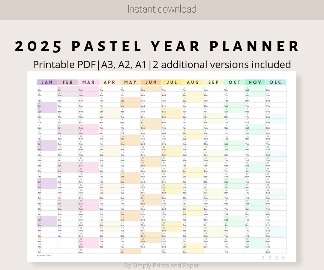 Le Calendrier 2025 Pastel : Une Douceur au Quotidien pour une Année Organisée et Inspirée