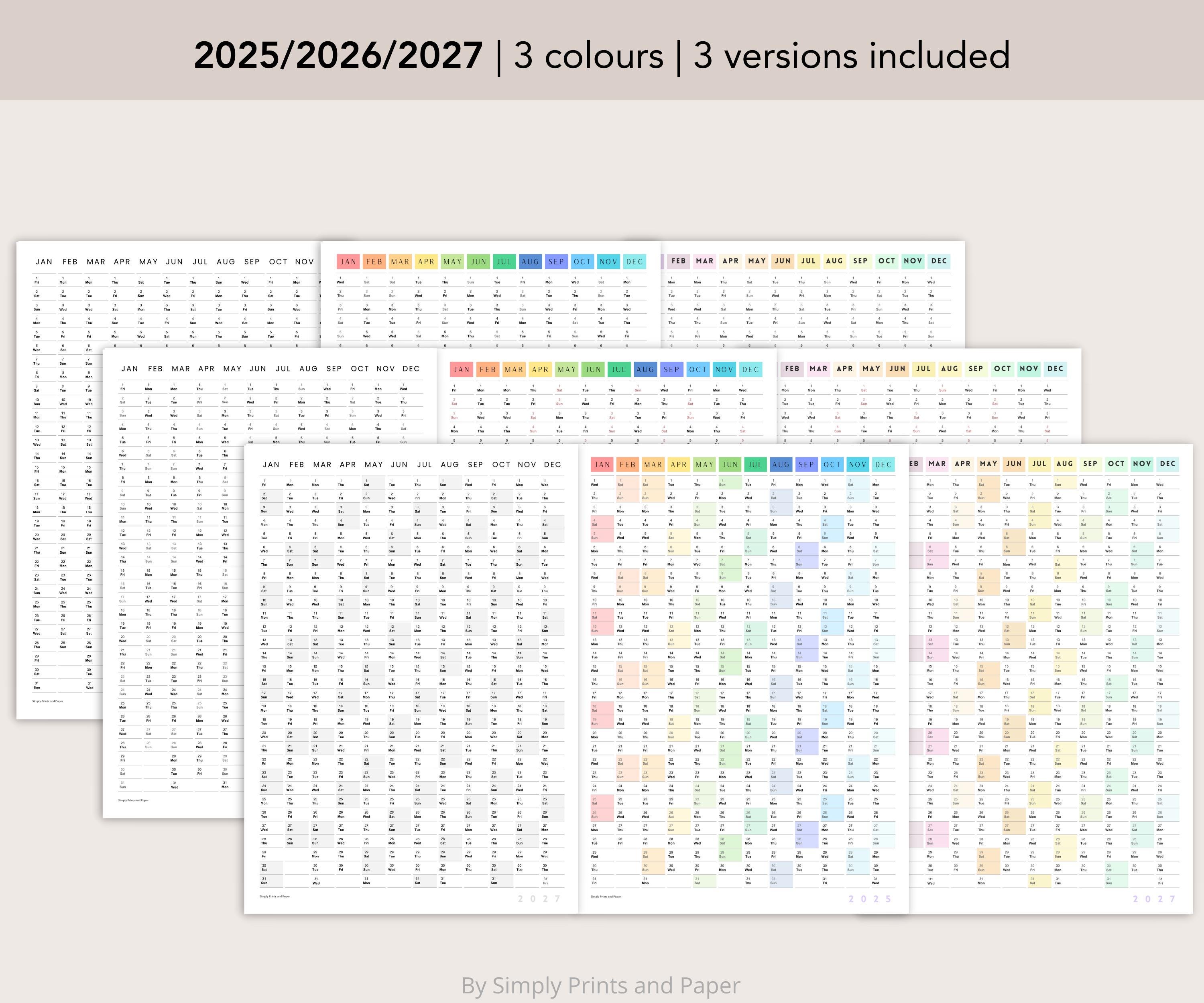 Calendrier Mural 2025 Format A1 - Planificateur Mensuel Double Face | 84x59cm Coloré