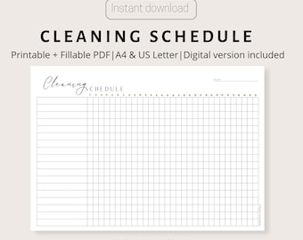 Printable Monthly Cleaning Schedule: Undated Cleaning Checklist (PDF)
