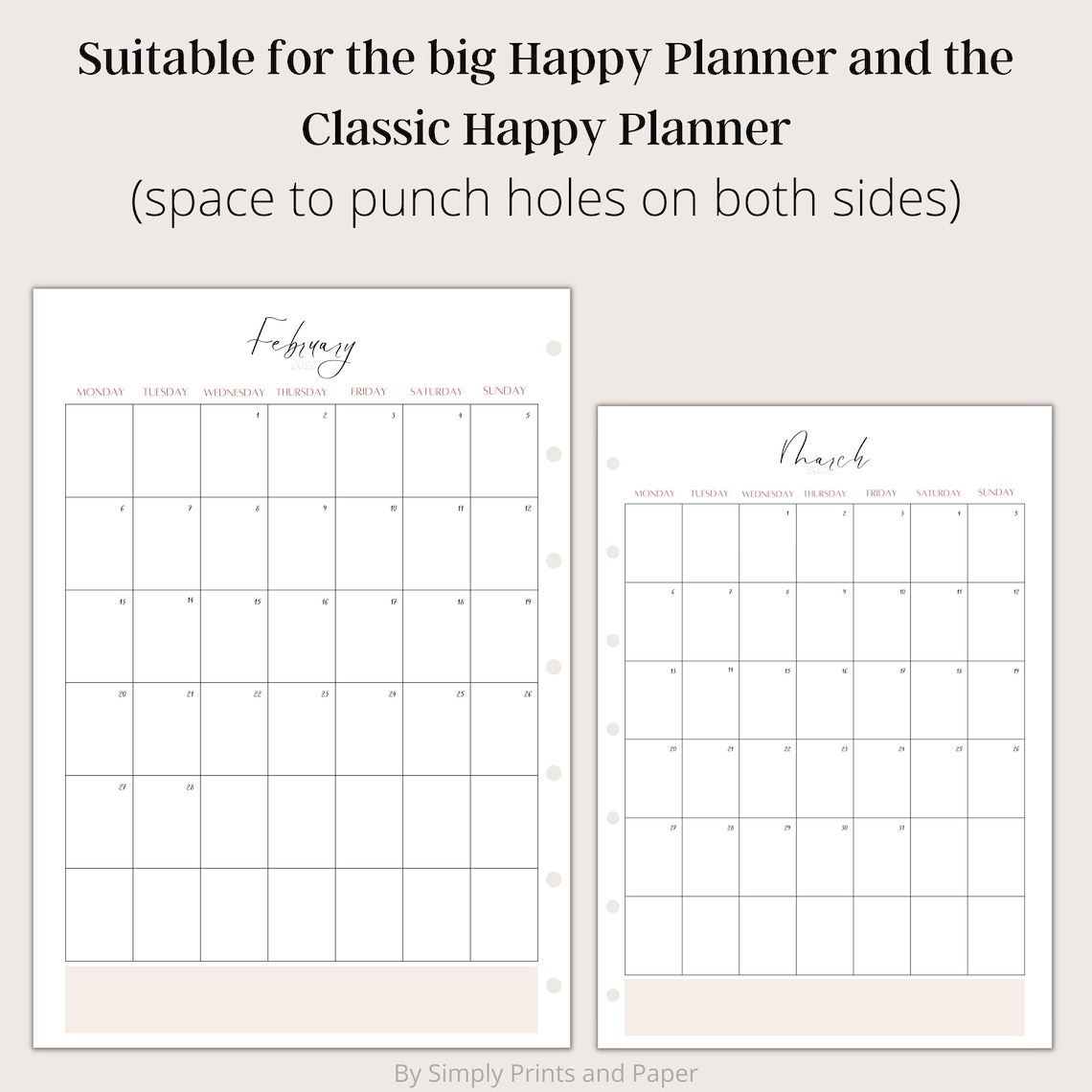2023 Planner Year at a Glance Calendar Monthly Printable | Etsy UK