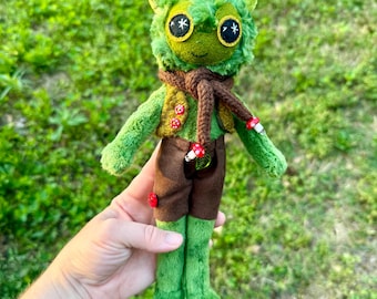 Handmade Enchanted Forest Goblin Art Doll
