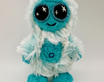 Cute Mini Yeti Plushies | Abominable Snowman | Dollhouse Sized | Whimsical Cryptid Stuffie | Handmade | Desk Decorations | Blue Bigfoot |