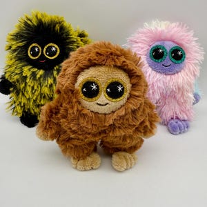 Cute Small Bigfoot Plushies | Sasquatch | Rainbow Yeti | Whimsical Cryptid Stuffie | Handmade | Cryptid Buddy | Desk Decorations |