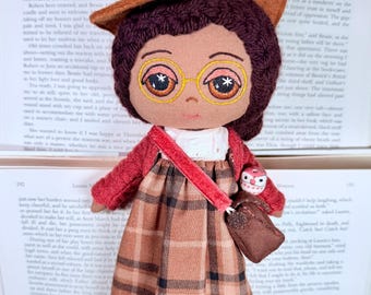 Handmade Librarian Witch Art Doll