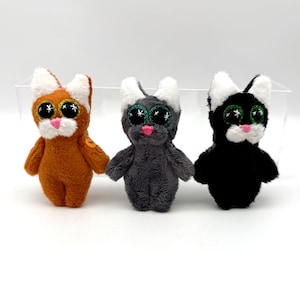 Cute Mini Cat Plushies | Dollhouse Sized | Whimsical Kitty Cats | Handmade Cat Stuffies | Tuxedo Cat | Orange Cat | Grey Cat