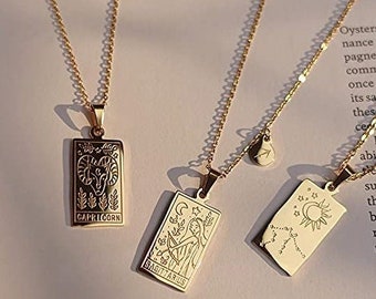 Satya Jewelry Zodiac Gold-Plated Mini Virgo Pendant Adjustable Chain Necklace 