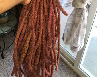 Burgundy red human hair loc extensions