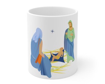 Ceramic Jesus Mug, Nativity Mug, Religious Mug