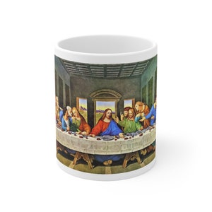 Keramische Mok 11oz, Joy mok | Christelijke koffiemok | Bijbelvers koffiemok | Religieuze geloofsgaven | Christelijke koffiebeker, Laatste Avondmaal Mok