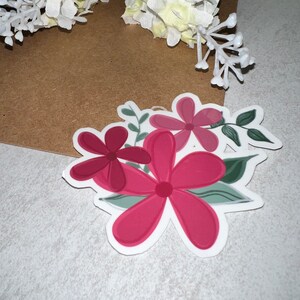 Clear Floral Sticker - Colors sold Individually | Flower Power | Vinyl sticker made for Laptops, water bottles, Scrapbooks, Journal, Phone