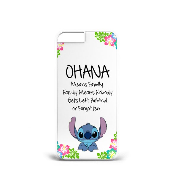 Personalised Disney Lilo Stitch Ohana Family H59 Plastic Phone Cover-Case Iphone All Models and Samsung