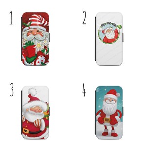 Natal Natal Papai Noel, inverno vibes 29 carteira Capa de telefone-Capa Iphone Todos os modelos e Samsung com seu nome e iniciais