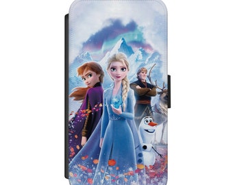 DISNEY Frozen cartoon II Characters H90 wallet Phone Cover-Case Iphone All Models and Samsung