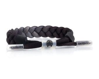 Brand New RASTACLAT Equals Classic Bracelet in Black and Grey Translucid Collection Shoelace Bracelet