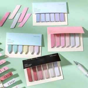 Aesthetic Sticky Notes| Label Marker Sticky Note, Planner Stickers, Bookmark Memo Pad Sticky Notes,Stationery Supplies,Cute Book Annotations