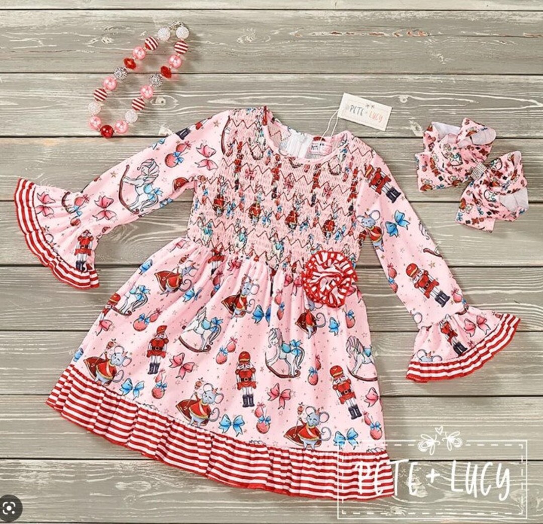 Pete Lucy Sweet Nutcracker Smocking Dress Long Sleeve Etsy