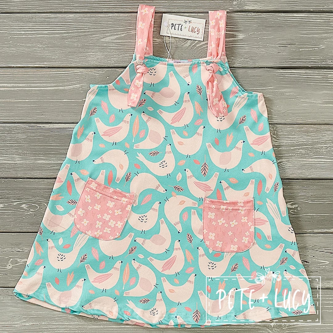 Pete + Lucy Girl's Short Sleeve Chambray Dress