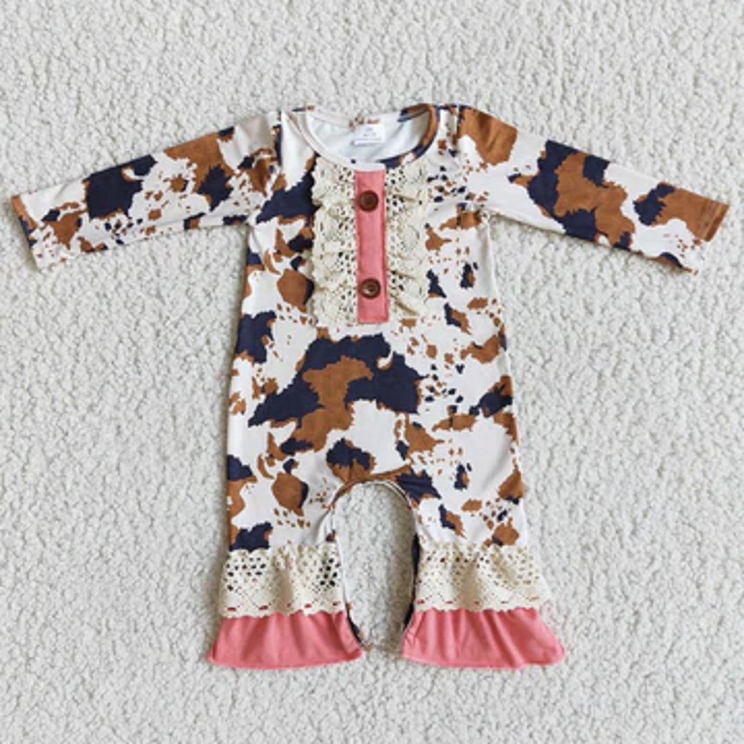 Girls Cow Over the Moon Romper by Three Sisters main image 0