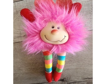Vintage 1980&#39;s Dee-Lite Pink Sprite Plush | Vintage Rainbow Brite Pink Sprite