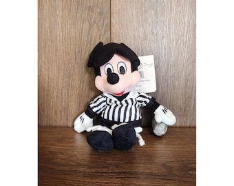 The Disney Store Referee Mickey Bean Bag Plush 8" Vintage Stuffed Animal Toy