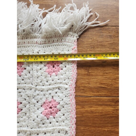 ピンクと白の編み込みハンドメイドブランケット - Etsy 日本
