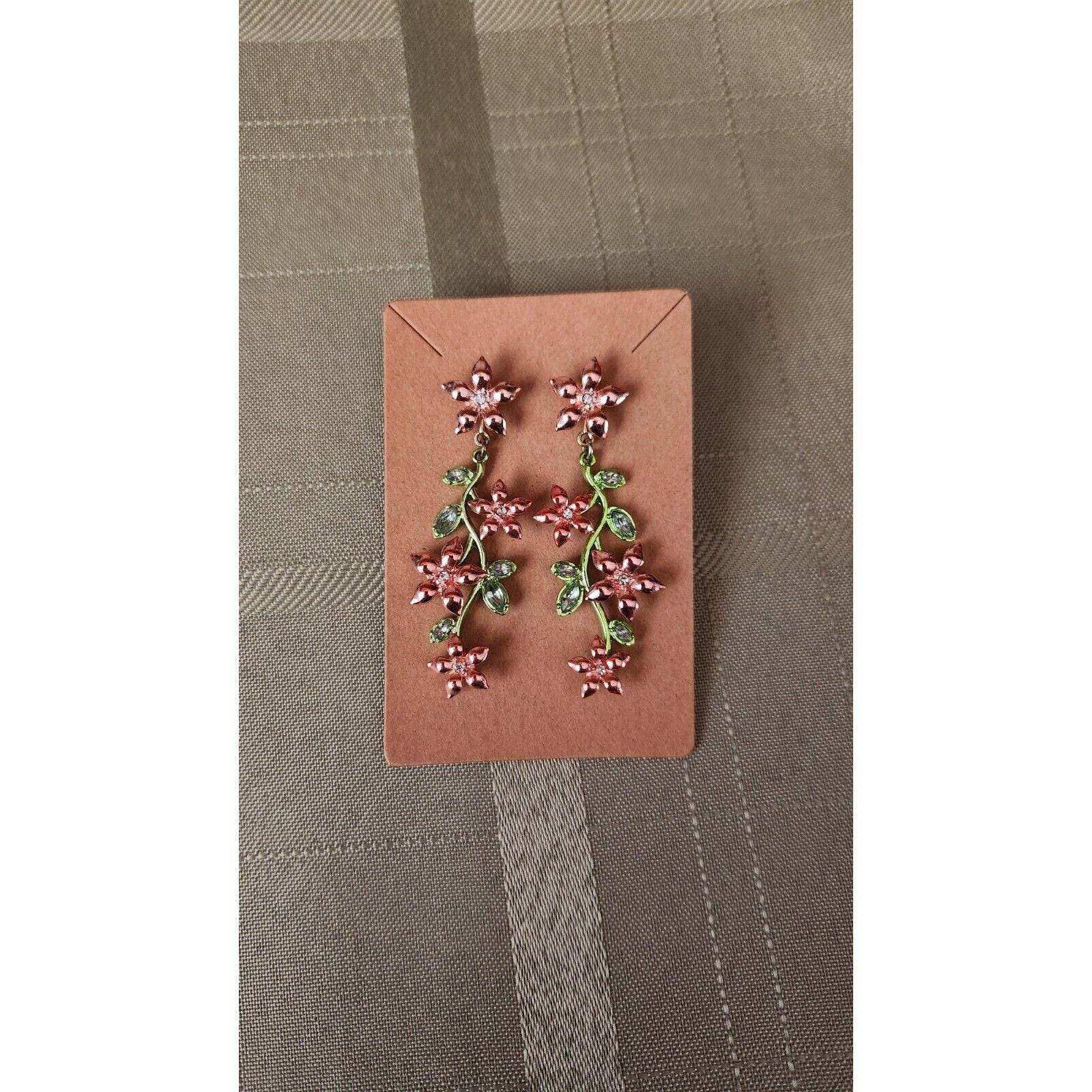 SUGARFIX by BAUBLEBAR Metallic Pink Flower Vine Drop Bejeweled