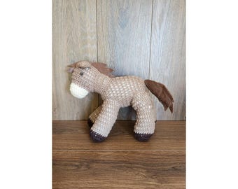 手作り茶色いぬいぐるみ 手作りかぎ針編みの茶色の馬 12インチのぬいぐるみ - Etsy 日本