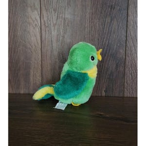 Vintage Chosun Green Parrot Bird Plush Stuffed Animal Toy