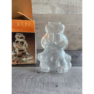 Garfield Glass Penny Bank 1978 Vintage Glassware Collector&#39;s Piece