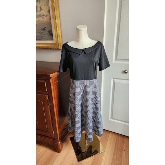 Helyo Size XL Black White Checkered Fit and Flare Semi Formal Dress - Etsy