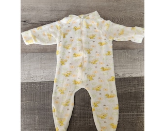 Vintage Baby Onesie Diseño Amarillo Impresión