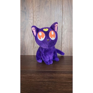 Vintage 1998 Sailor Moon Luna Cat Plush Stuffed Animal Toy