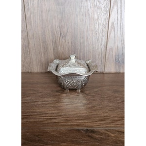 Vintage Traditional Turkiye Turkish Delight Serving Bowl w/ Lid Metal Sugar Dish