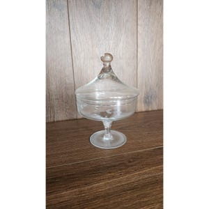 Vintage Princess House Empoli Style Etched Glass Lidded Candy Dish