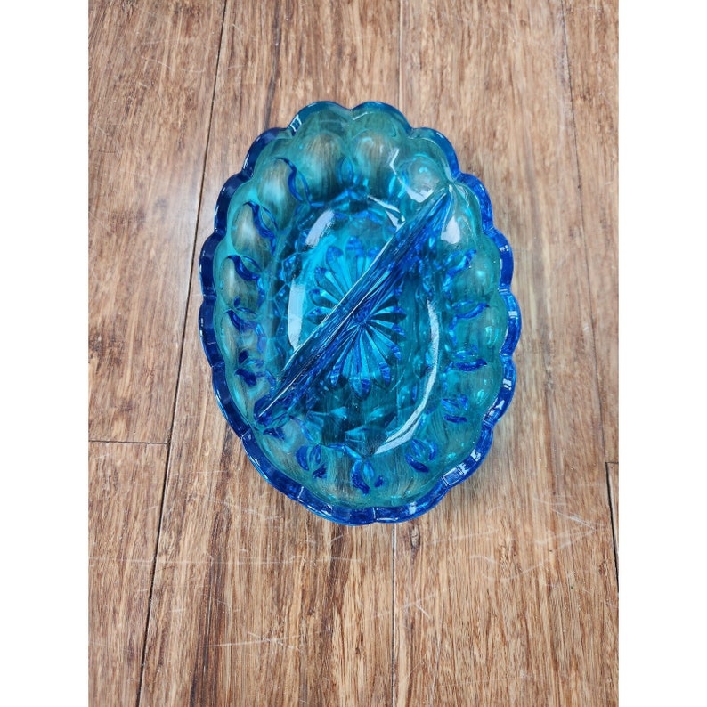 Le Smith Moon and Stars Blue Glass Compote Dishes Etsy