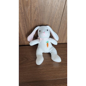 Vintage Easter Bunny Embroidered Carrot Gift Stuffed Animal Plush Toy