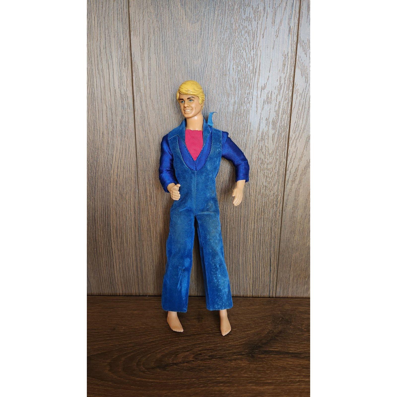 Vintage Mattel 1977 Superstar Ken Barbie Blue Velvet Suit Doll